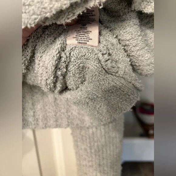 Free People Sensual Wrap Sweater Chunky Ribbed Knit Long Sleeve Grey Large - Picture 9 of 10